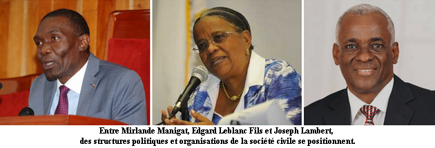 La classe politique n’arrive pas à s’entendre sur le choix d’un président provisoire depuis l’assassinat de Jovenel Moise. Entre Mirlande Manigat, Edgard Leblanc Fils et Joseph Lambert, des structures politiques et organisations de la société civile se positionnent.